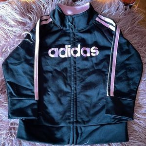Adidas Baby Girl Black and Pink Tracksuit